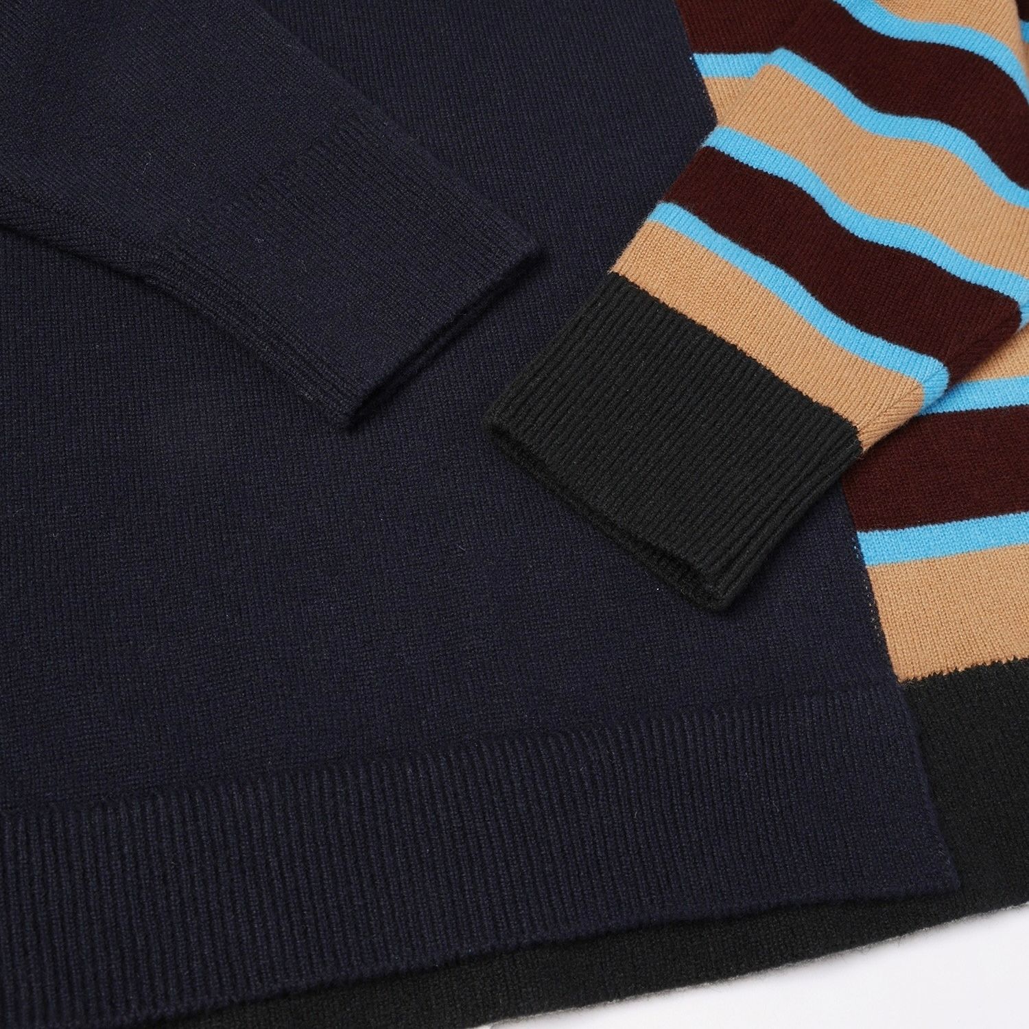 【残り一点】Asymmetrical Border Layered Rib Pullover Knit