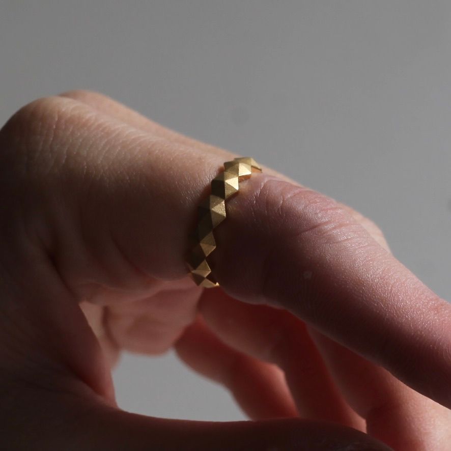 【お取り寄せ注文可能】Honeycomb Studs Ring S(GOLD)