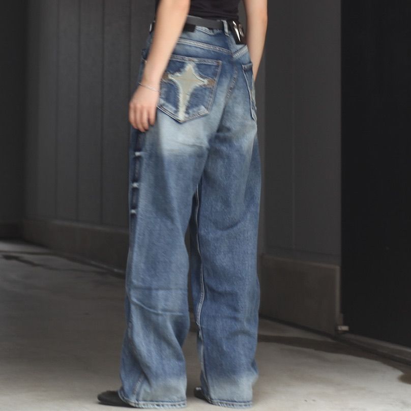 【残り一点】TC Bone Leather Denim Pants