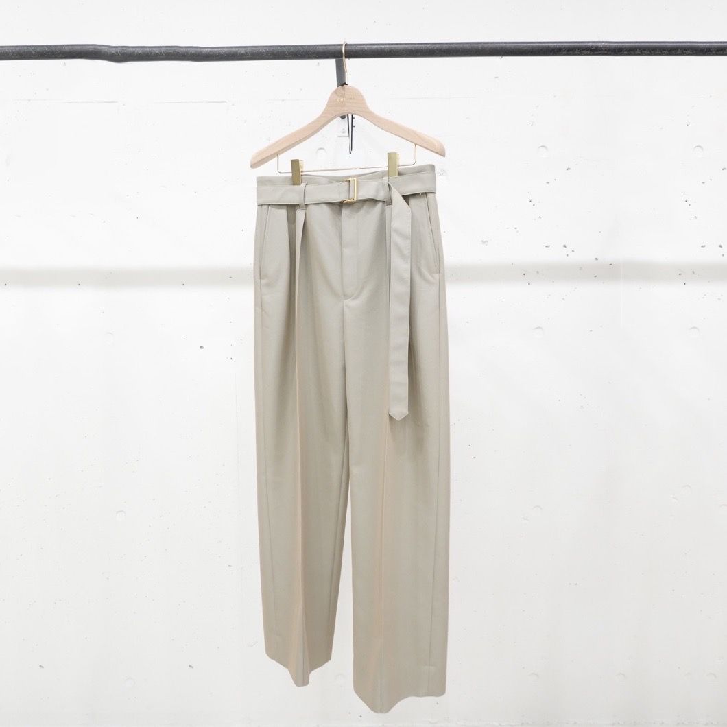 CULLNI - 【残り一点】Chambray Tuck Wide Pants with Long Belt