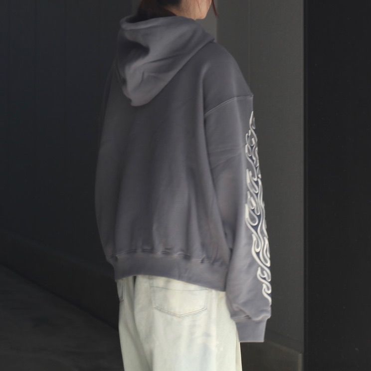 【残り一点】Leather Flame Hoodie