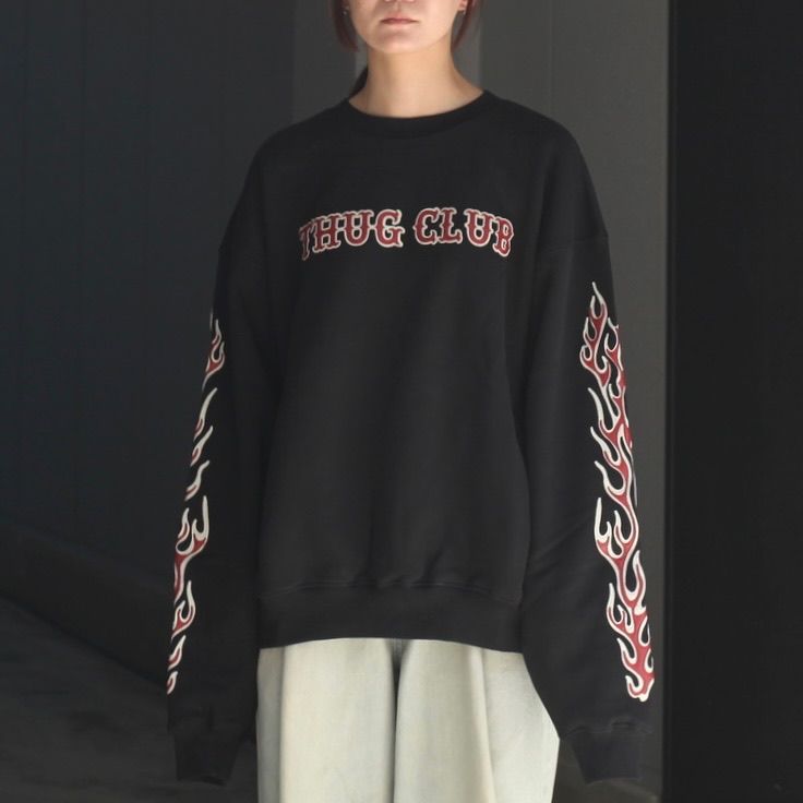 【残り一点】Leather Flame Sweatshirt