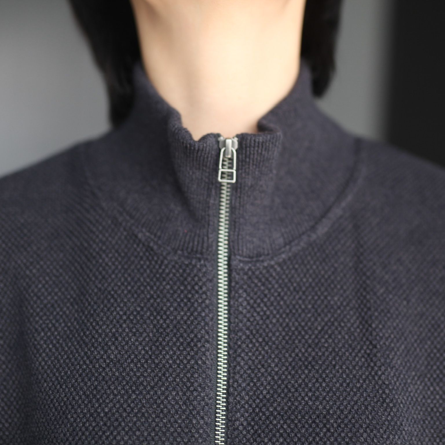 【残りわずか】Moss Stitch Zip Vest