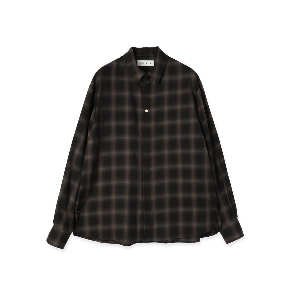 【残り一点】Ombre Check Chin Tab Long Sleeve Shirt