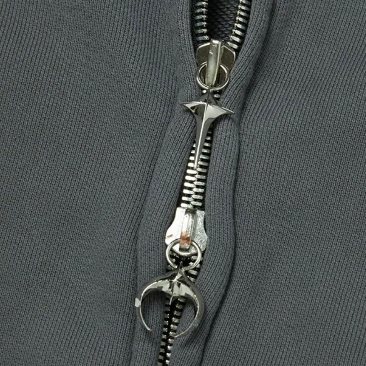 【残り一点】Leather Flame Cropped Hooded Zip Up