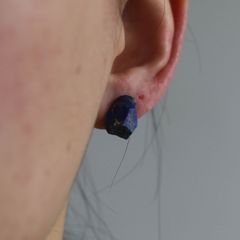 【お取り寄せ注文可能】Rough Stone Lapis-Lazuli Earrings(両耳用）