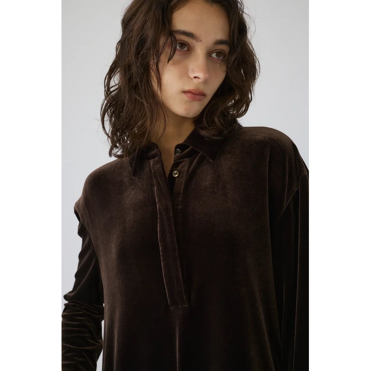 【残り一点】Velour Shirt Dress
