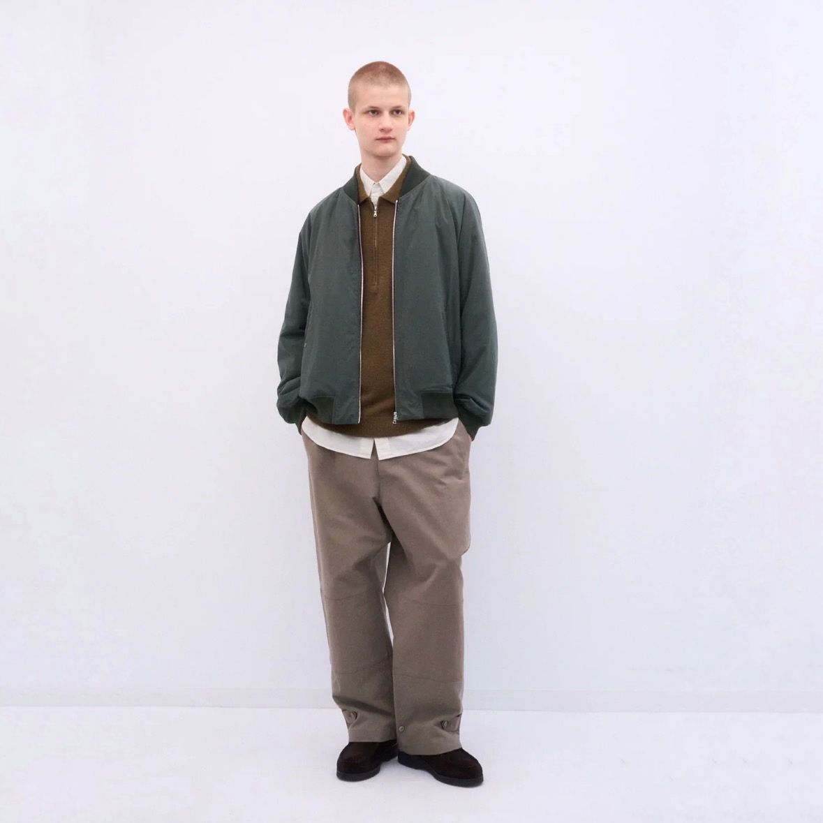 【残り一点】Fibril Nylon Satin Flight Jacket