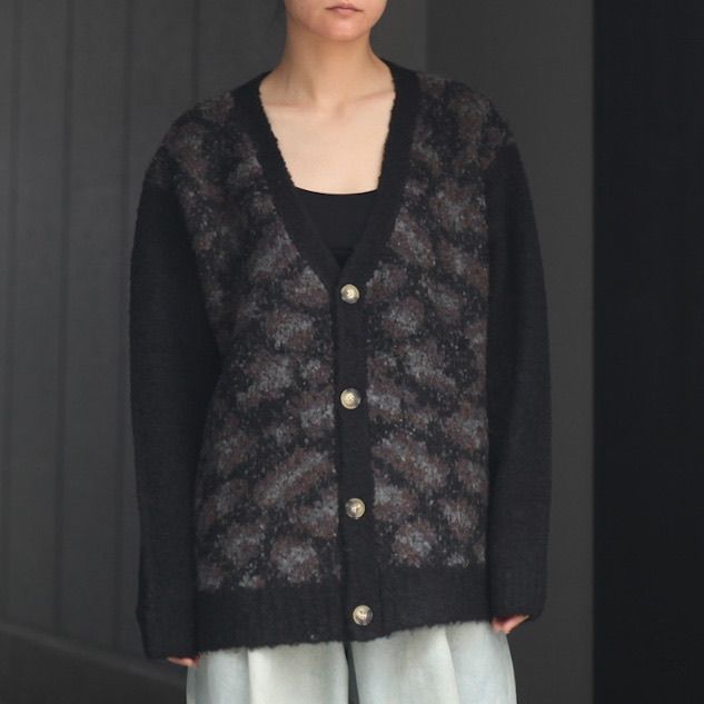 TTT_MSW 22AW leopard knit cardigan