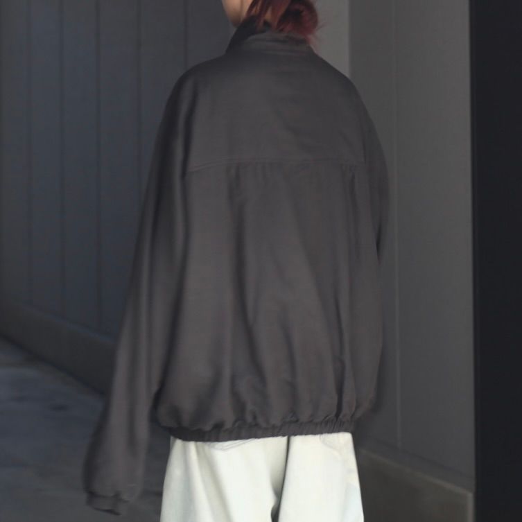 【残り一点】Wool/Silk Shirred Light Zip Jacket