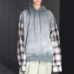 【残り一点】2in1 Hoodie with Check Sleeve