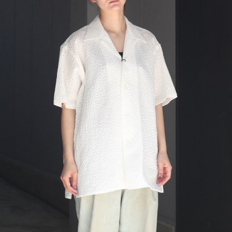 【残り一点】Embroidery Open Collar Shirt