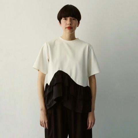 【残り一点】Frill Hem Ponte Tops