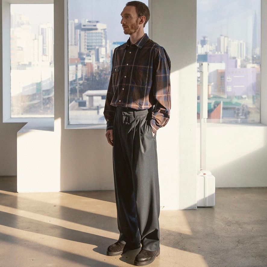 【残り一点】Narrow Stripe Tapered Slacks