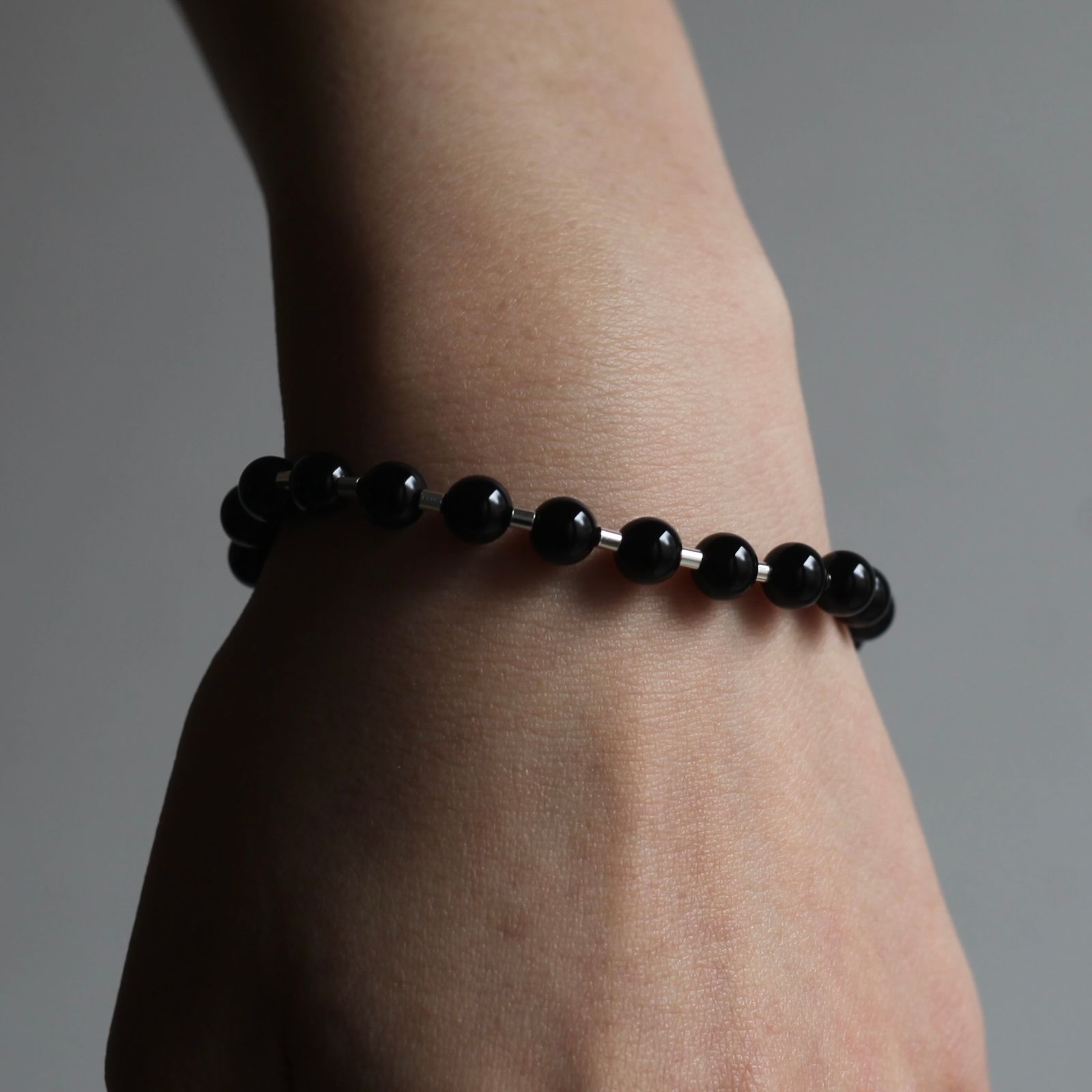 【お取り寄せ注文可能】Stone Ball Chain Bracelet(BLACK)