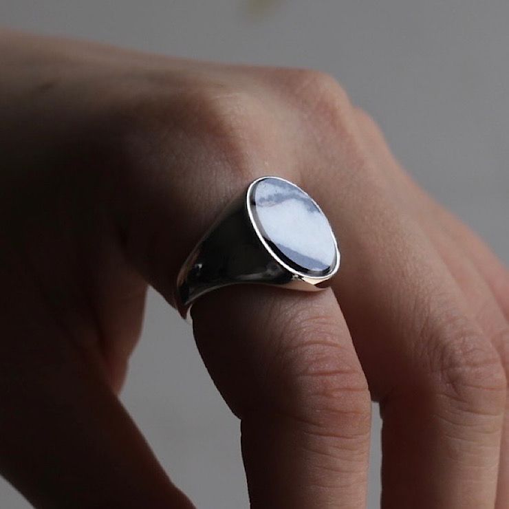 【残り一点】Signet Oval Ring XL(ZEBRA JASPER)