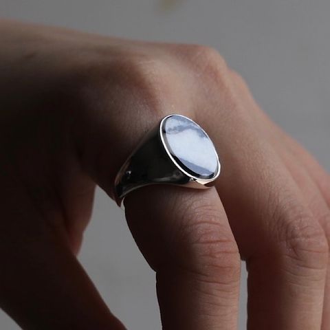 【お取り寄せ注文可能】Signet Oval Ring XL(ZEBRA JASPER)