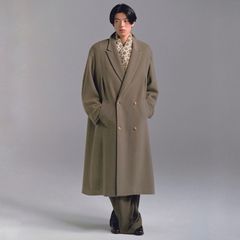 【残り一点】Draped Dart Wool Cashmere Chesterfield Coat