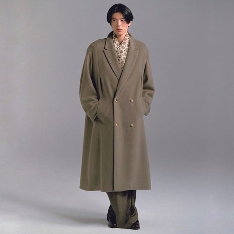 【残り一点】Draped Dart Wool Cashmere Chesterfield Coat