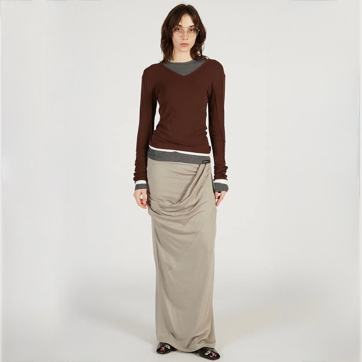 【残り一点】ダブルネックレイヤードトップ