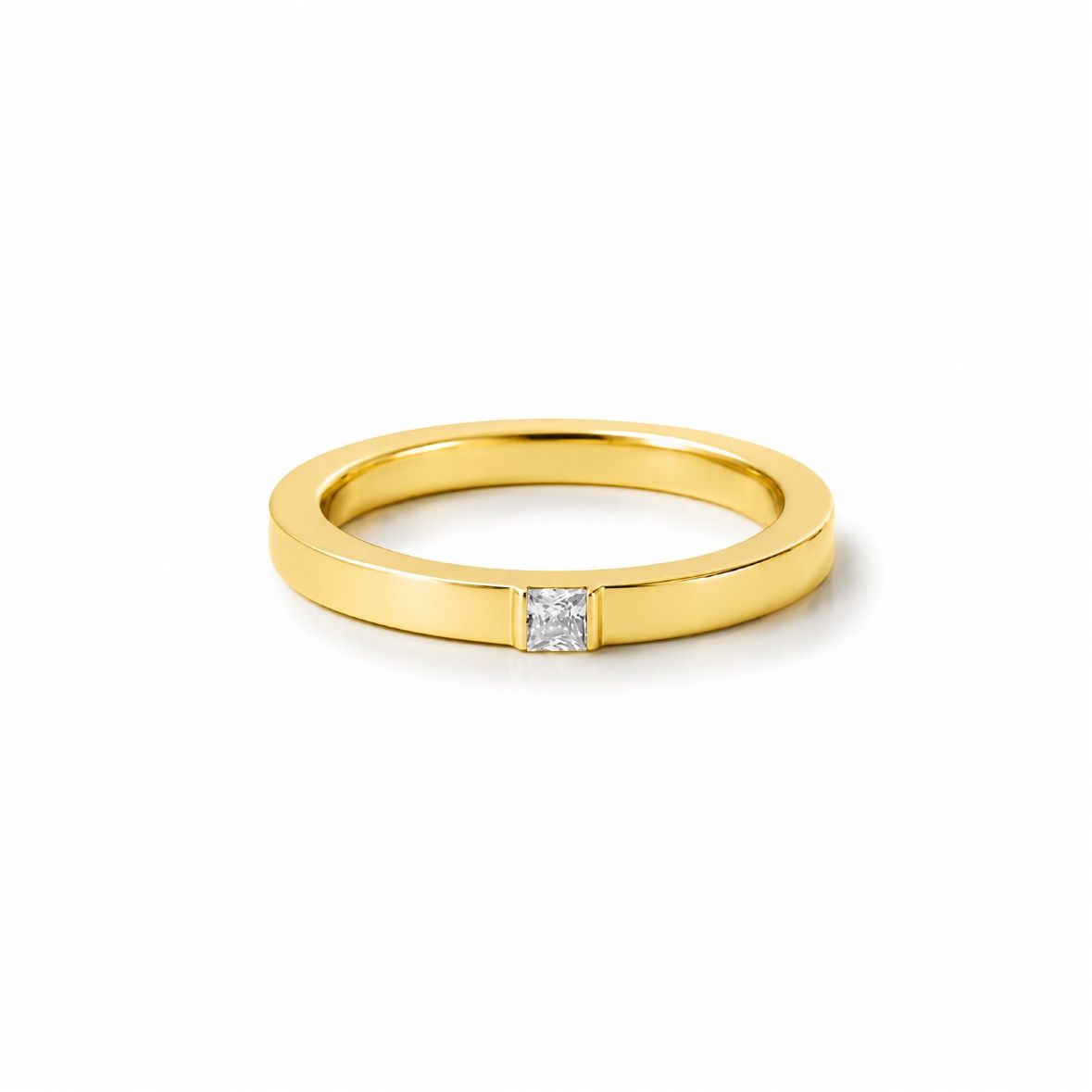 【お取り寄せ注文可能】Square Dia Ring(K18 YELLOW GOLD)