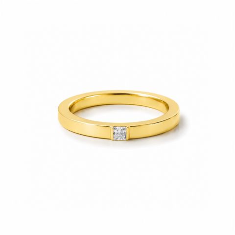 【お取り寄せ注文可能】Square Dia Ring(K18 YELLOW GOLD)