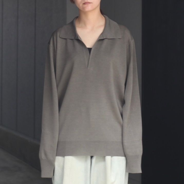 【残りわずか】Wool/Silk Knit Skipper LS