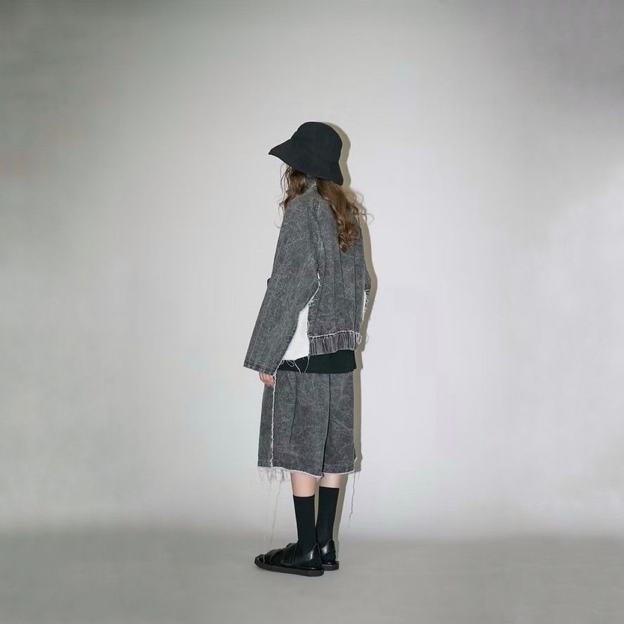 【残り一点】ピグメントプリントデニムジップブルゾン