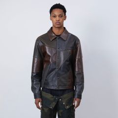 【残り一点】Unisex Patchwork Leather Jacket