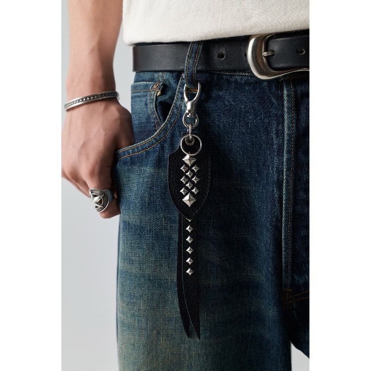 【残りわずか】Studs Leather Short Key Ring