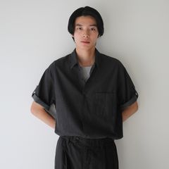 【残り一点】Pique Chambray Roll-Up Shirt