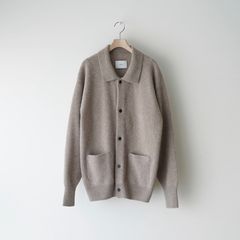 【残りわずか】Fine Alpaca Knit Collared Cardigan