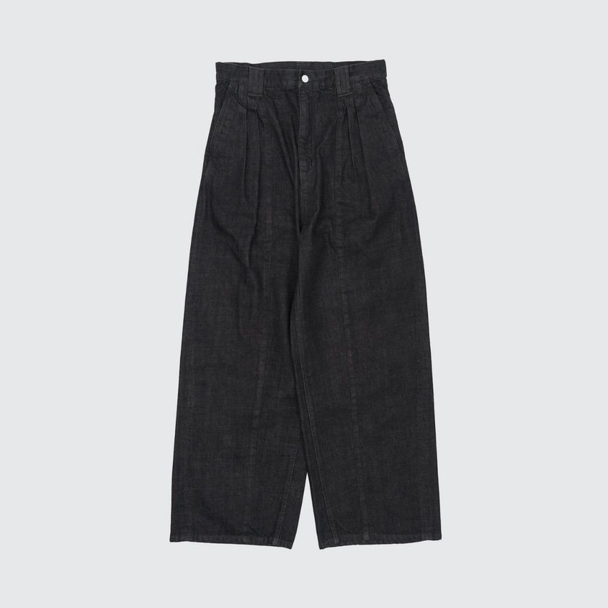 【残り一点】Denim 3pleated Wide-Leg Trousers