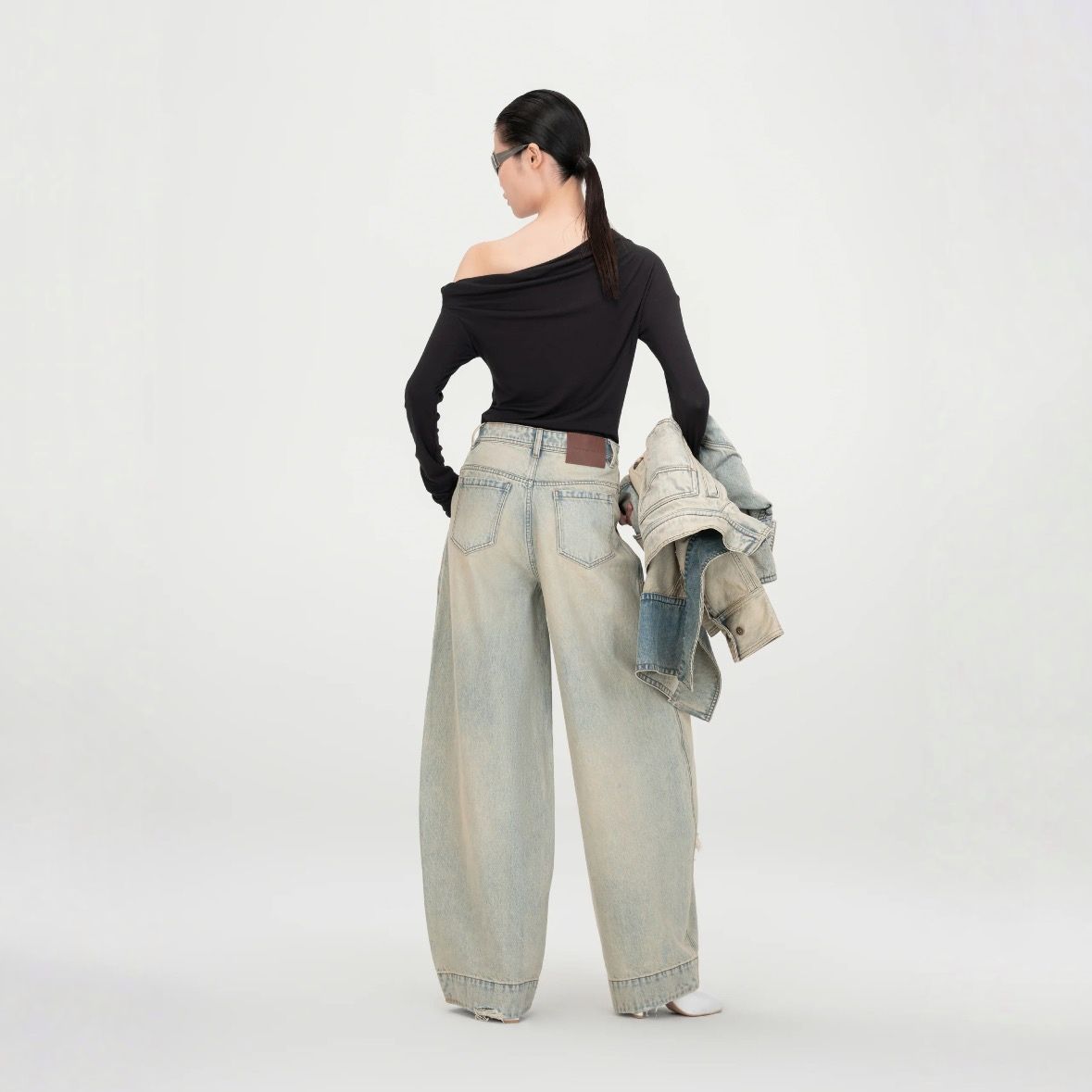【残り一点】Washed Denim Deconstructed Cargo Jeans