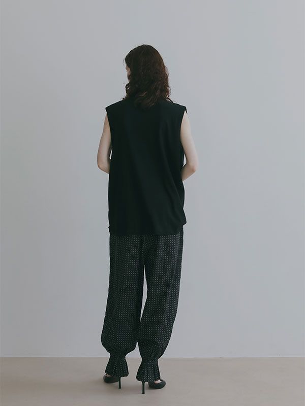 コットンドビーギャザーパンツ (BLACK)