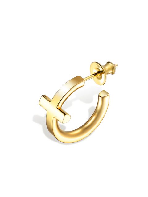 トラビスワーカー シングルクロスフープ ピアス 18金ポスト ギャランティカード トラビスワーカー シングルクロスフープ ピアス 18金ポスト