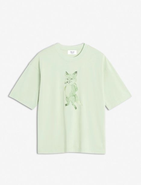 【レディース】 レディー フォックス ボクシー Tシャツ オーバーサイズ 半袖 カジュアル ストリートコーデ 綿100％ トレンド シンプル おしゃれ