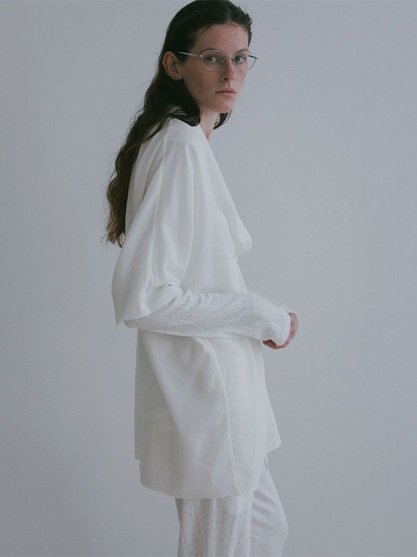 オープンネックハーフスリーブシャツ (WHITE)