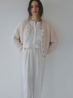 フェザーヤーンニットカーディガン （LIGHT PINK)