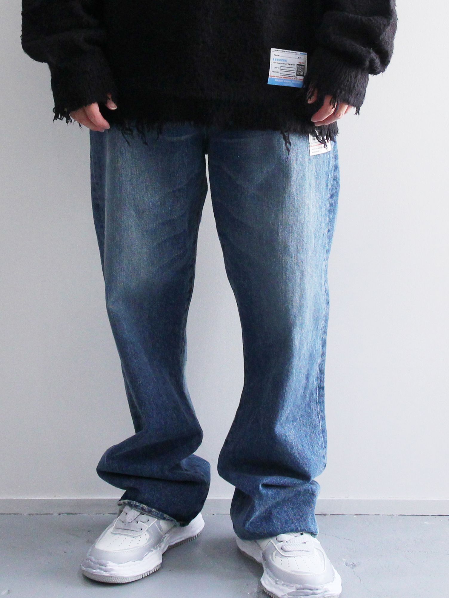 オリジナルソール スニーカー - "WAYNE" OG Sole Painted Leather Low-top Sneaker GREY