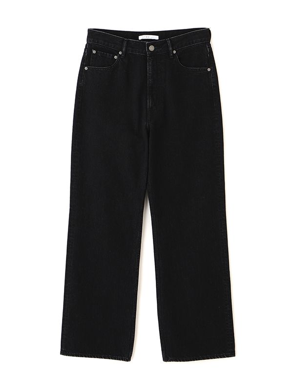 ハイライズストレートデニム (ブラック）