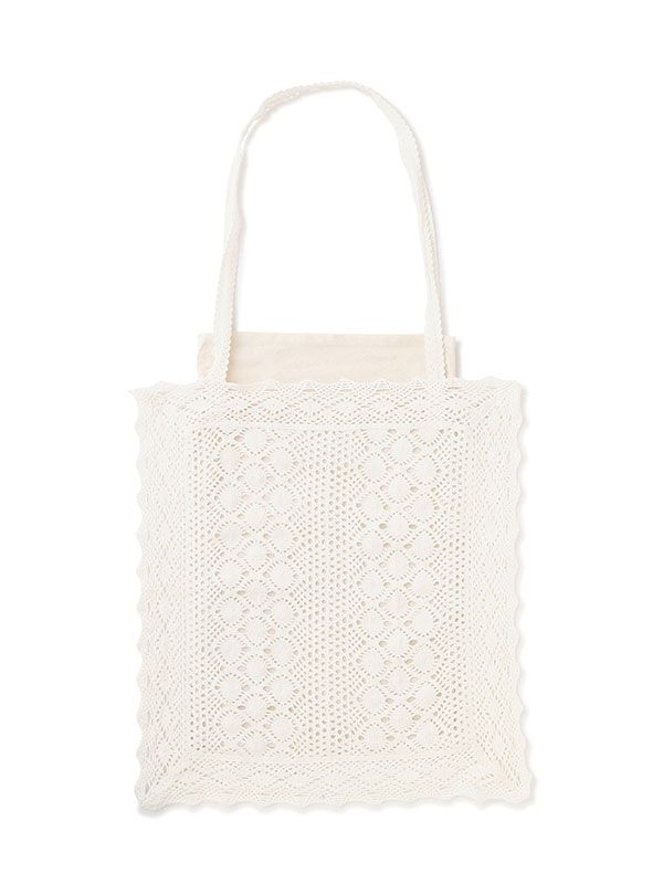 クロシェレーストートバッグ（OFF WHITE)