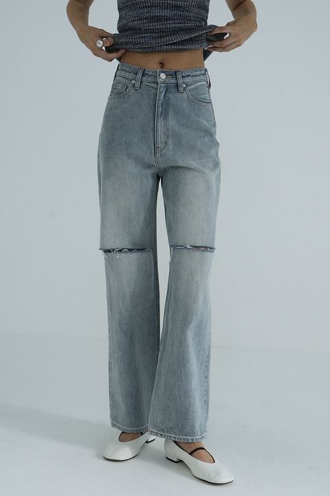 SLASH CUT DENIM PANTS INDIGO - スラッシュカット デニムパンツ