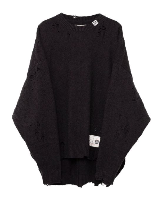 ワイドバック ニット セーター - Wide Back Knit Sweater - BLACK