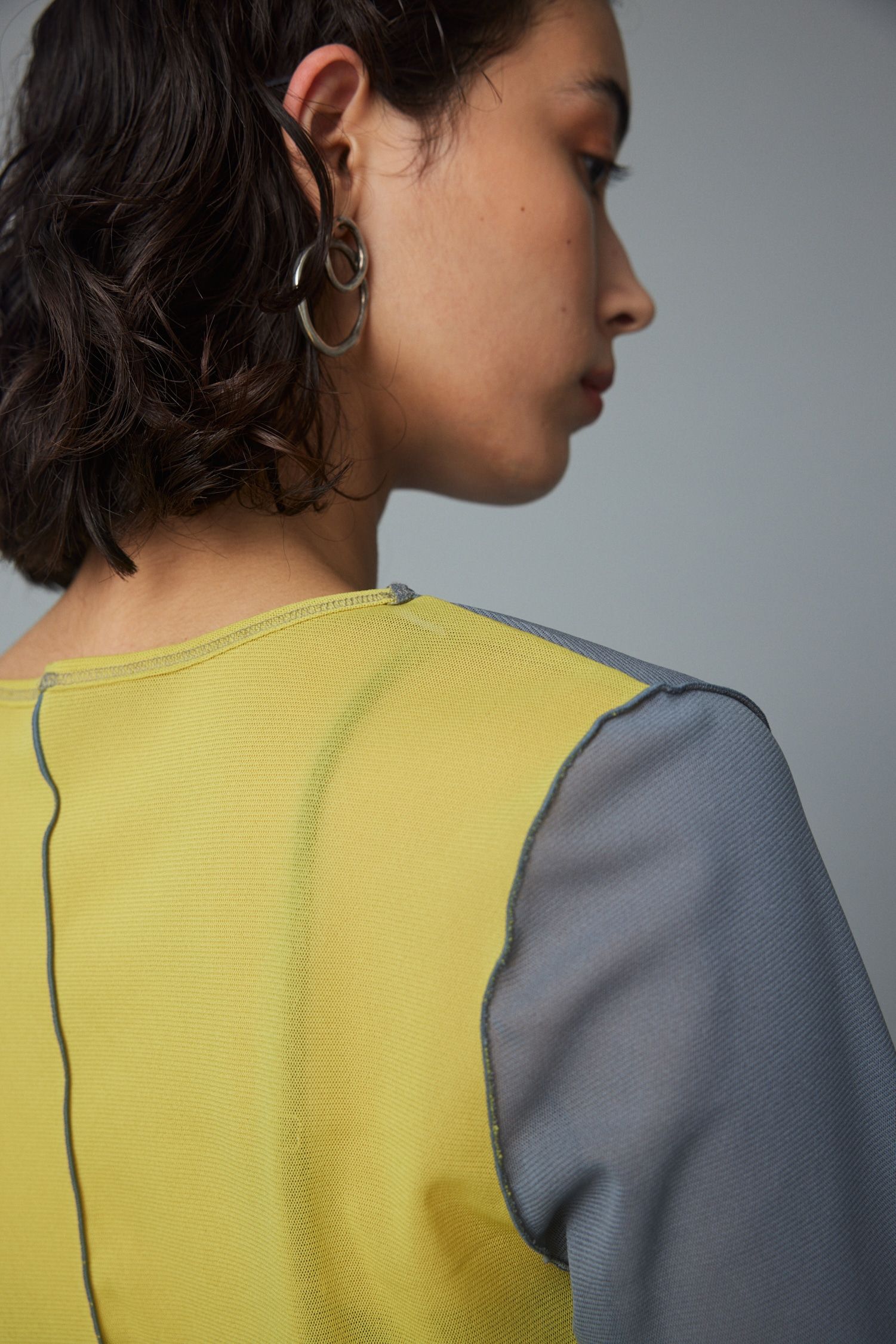 メッシュインナートップス - Mesh inner color tops - GREY