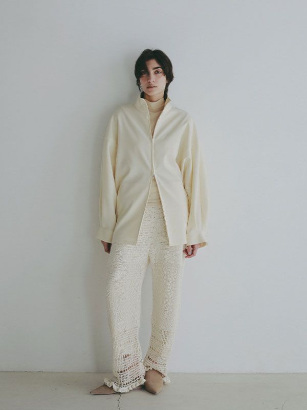 ハイネックドルマンスリーブシャツブルゾン (IVORY）