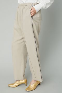 パイピング スラックス パンツ - Piping pintuck pants - BEIGE