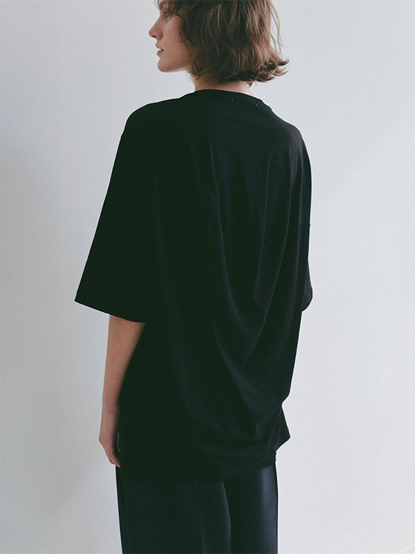 エアリーコットンオーバーサイズTee (ブラック)