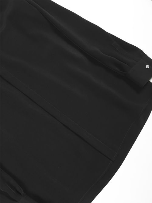 【JO1 白岩 瑠姫 着用】ドレープファイユリボンシャツ - Ribbon Shirt - BLACK