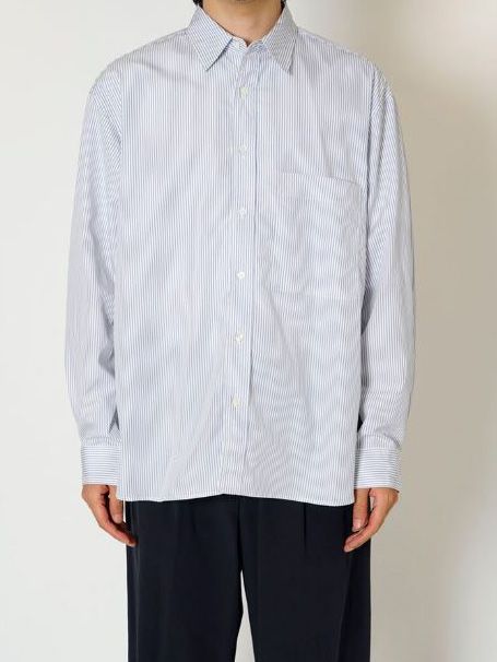 トーマスメイソン ストライプ レギュラー シャツ - T.M. STRIPE REGULAR COLLAR L/S SHIRT[WHITE STRIPE]